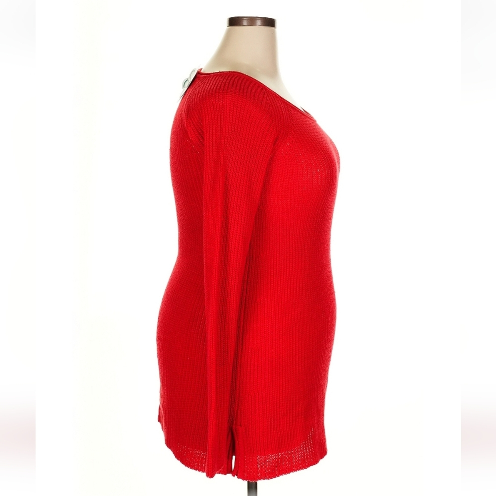 Newbury Kustom Red Ribbed Pullover Sweater Size L NWT - Picture 3 of 8